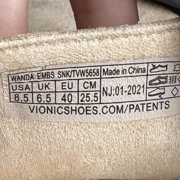 Vionic Wanda Womens Size 8.5 Sandals T-Strap Pale Blush Snakeskin Print Orthotic - Picture 8 of 8